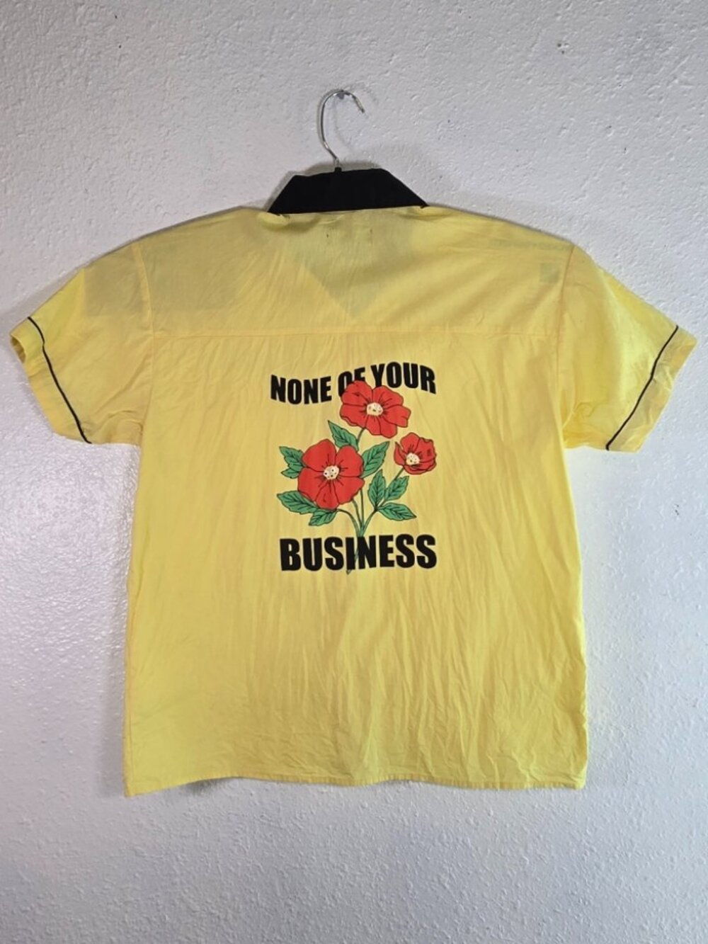 A. Lab "None of Your Business" Bowling Style Button Up